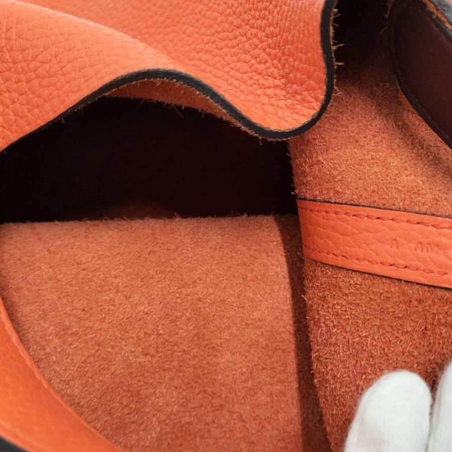 HERMES（エルメス） ピコタンロックMM ハンドバッグ レザー オレンジ系