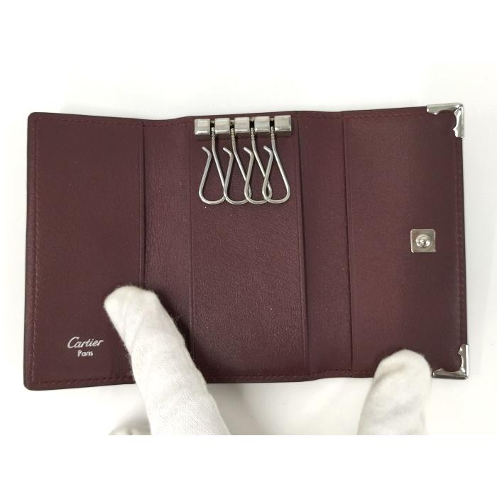 新品・未使用品 カルティエ ４連キーケース 黒 ブラック Cartier 本物 Cartier（カルティエ） CARTIER 4連 キーケース レザー ブラック : JJ