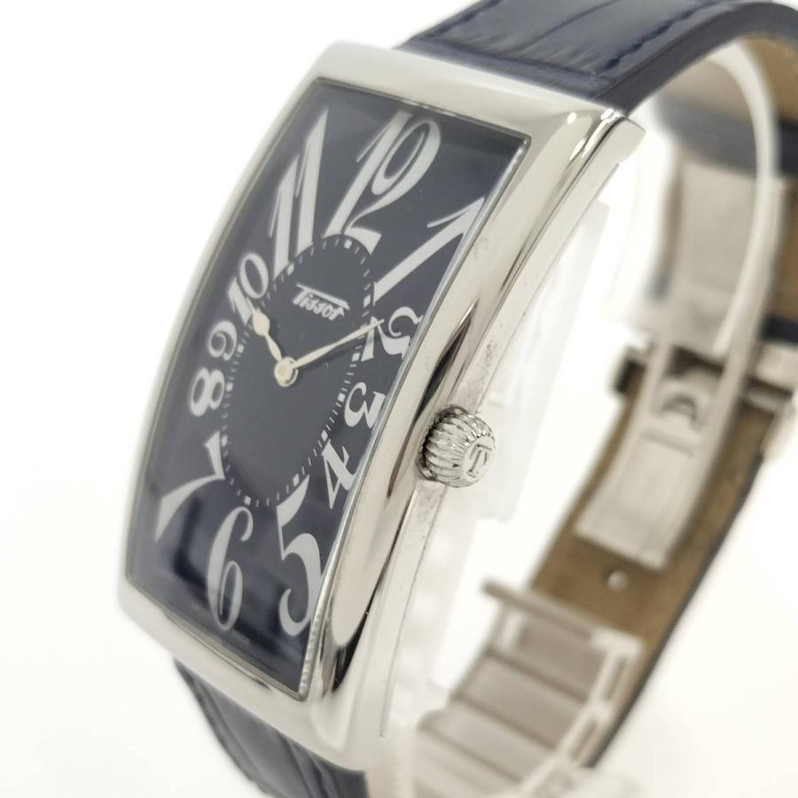TISSOT ヘリテージ バナナ メンズ 腕時計 クオーツ SS レザー ネイビー