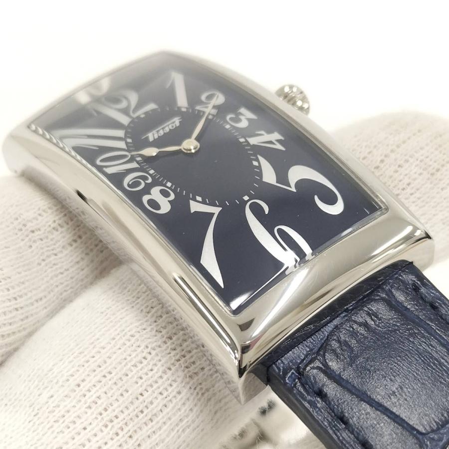 TISSOT ヘリテージ バナナ メンズ 腕時計 クオーツ SS レザー ネイビー