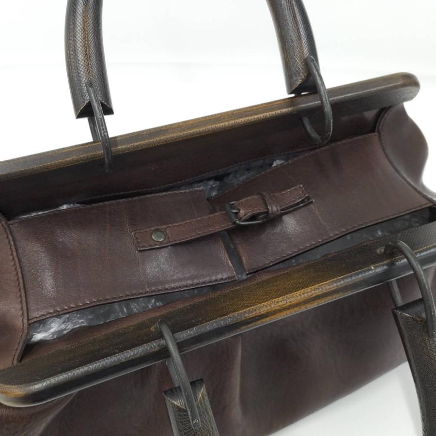 GUCCI（グッチ） ハンドバッグ ウッドハンドル レザー ブラウン 105377