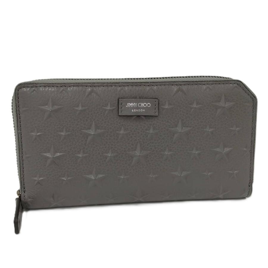 JIMMY CHOO ラウンドファスナー長財布　レザー JIMMY CHOO（ジミーチュウ） ラウンドファスナー長財布 レザー グレー
