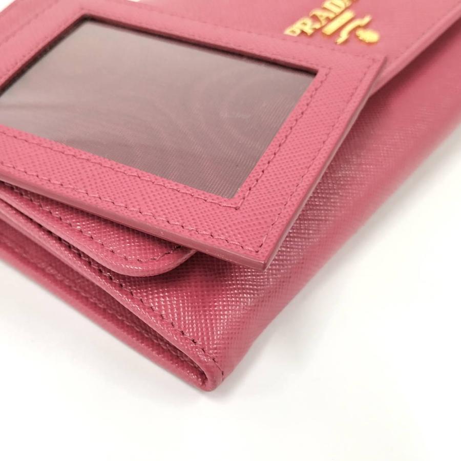 ニ*コ様 PRADA サフィアーノレザー ケース オーキデア　ピンク PRADA（プラダ） 二つ折り 長財布 カードケース付き サフィアーノ
