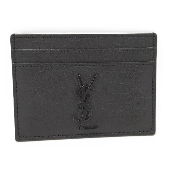 SAINT LAURENT カードケース YSL ロゴ クロコ型押し レザー