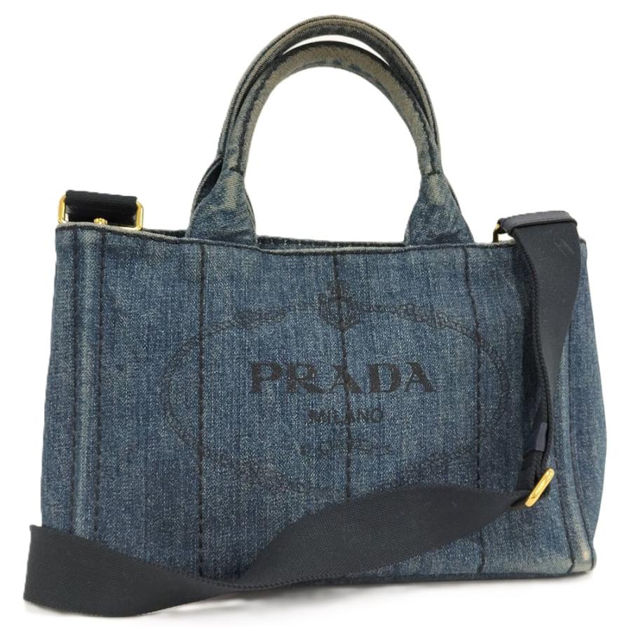 PRADA（プラダ） カナパトート 2WAYハンドバッグ デニム ブルー 1BG439