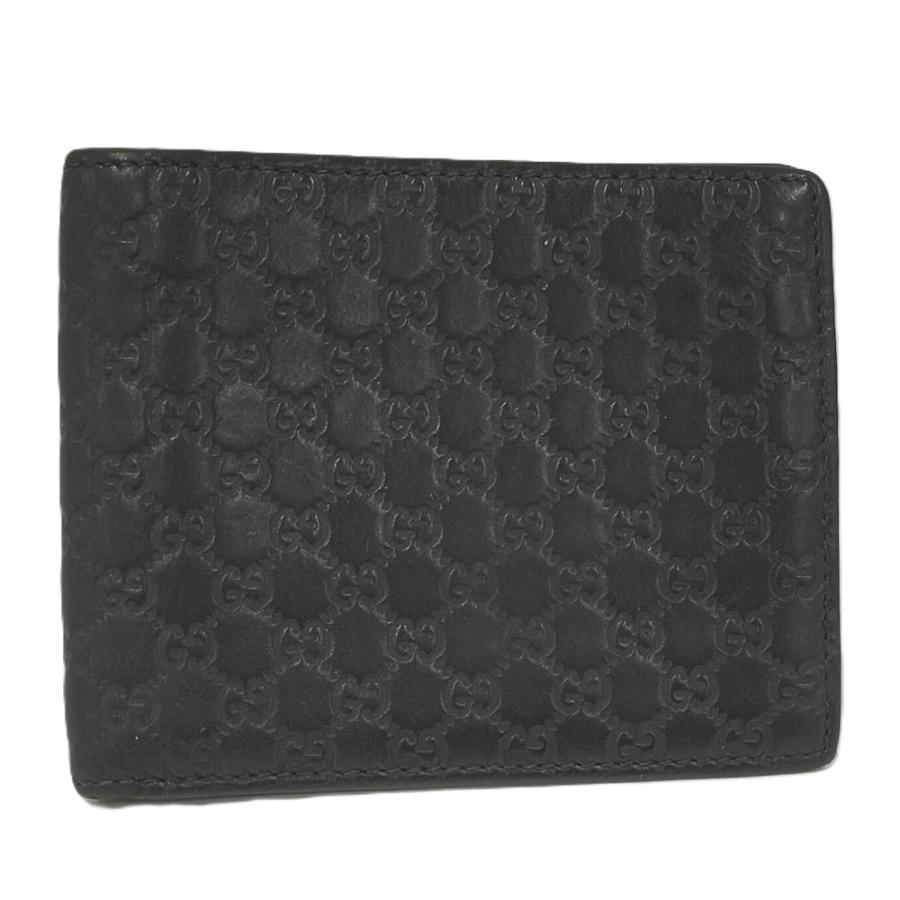 GUCCI（グッチ） 二つ折り財布 札入れ マイクログッチシマ レザー
