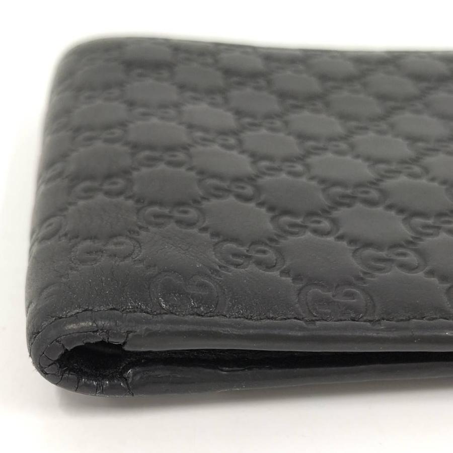 GUCCI（グッチ） 二つ折り財布 札入れ マイクログッチシマ レザー