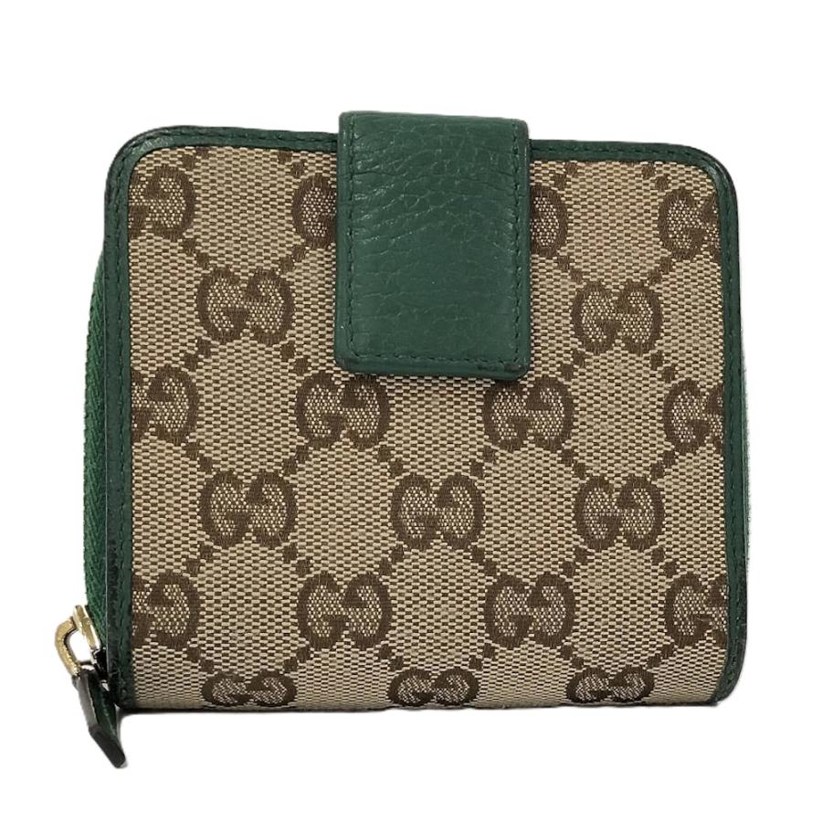 GUCCI（グッチ） 二つ折り財布 GGキャンバス グリーン 346056 : JJ