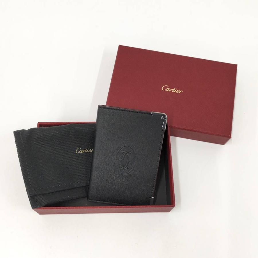 【美品】 カルティエ マストライン ケース カード 箱付き Cartier（カルティエ） マストライン カードケース ノワール : JJ