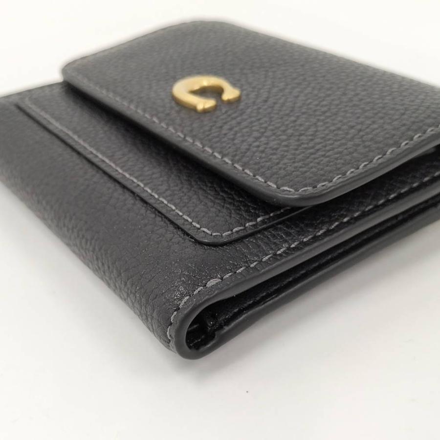COACH（コーチ） 三つ折り財布 レザー ブラック CA013 : JJ