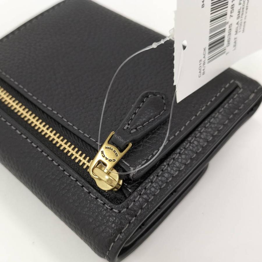 COACH（コーチ） 三つ折り財布 レザー ブラック CA013 : JJ