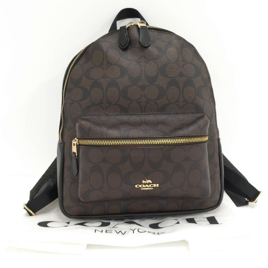 COACH コーチ リュック バックパック シグネチャー 茶×黒 F32200 COACH（コーチ） リュックサック バックパック シグネチャー レザー