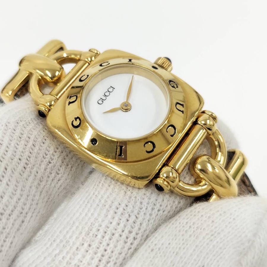 GUCCI（グッチ） レディース 腕時計 ホースビット レザーベルト SS GP