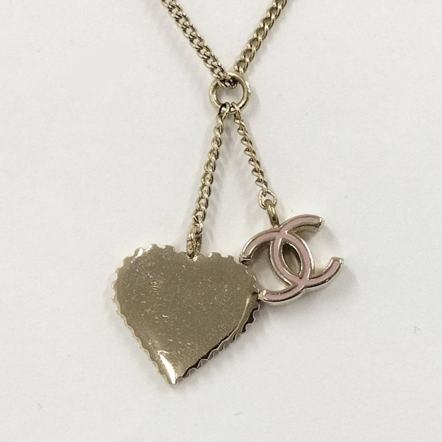 CHANEL シャネル　ココマーク ハート ネックレス　05P CHANEL（シャネル） ネックレス ハート ココマーク シルバー GP 05P