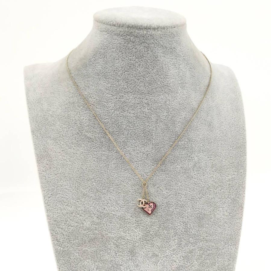 CHANEL シャネル　ココマーク ハート ネックレス　05P CHANEL（シャネル） ネックレス ハート ココマーク シルバー GP 05P