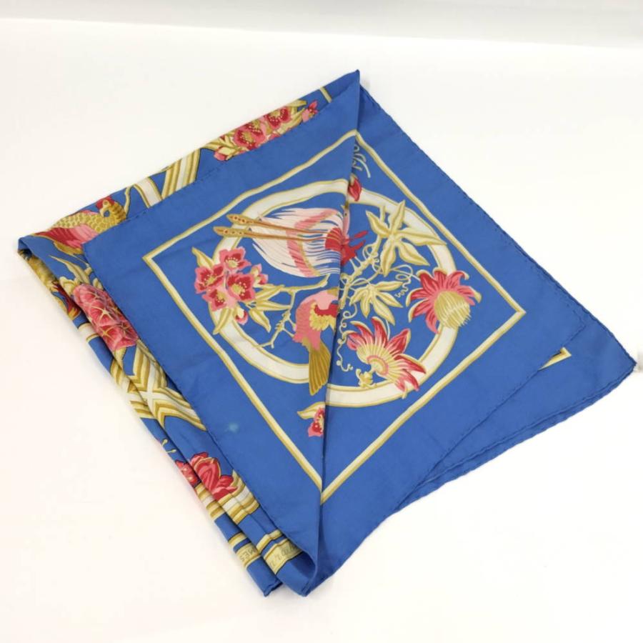 HERMES エルメス　スカーフ　カレ90 「カリブ鳥」 シルク100% HERMES（エルメス） スカーフ カレ90 カリブ鳥 Caraibes シルク100