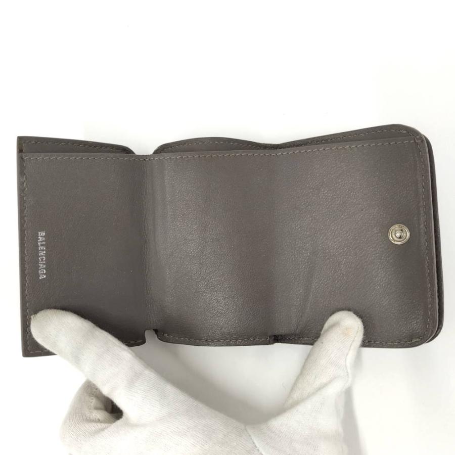 BALENCIAGA（バレンシアガ） 三つ折りコンパクト財布 レザー グレー