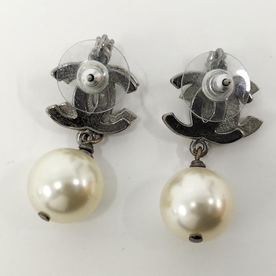 CHANEL（シャネル） ココマーク ラインストーン ピアス メッキ