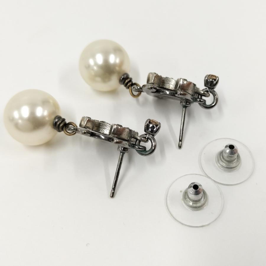 CHANEL（シャネル） ココマーク ラインストーン ピアス メッキ