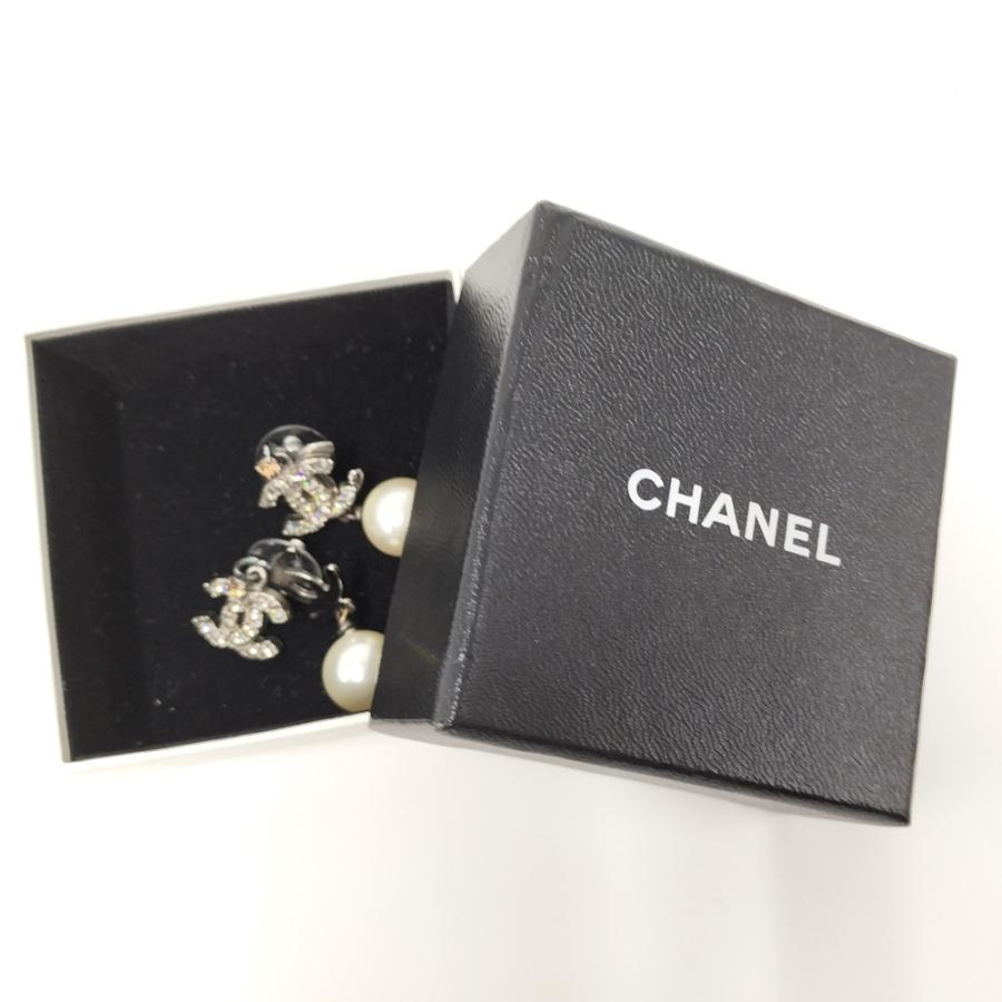 CHANEL（シャネル） ココマーク ラインストーン ピアス メッキ