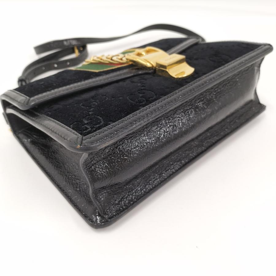 GUCCI（グッチ） ショルダーバッグ シェリーライン スエード ブラック 