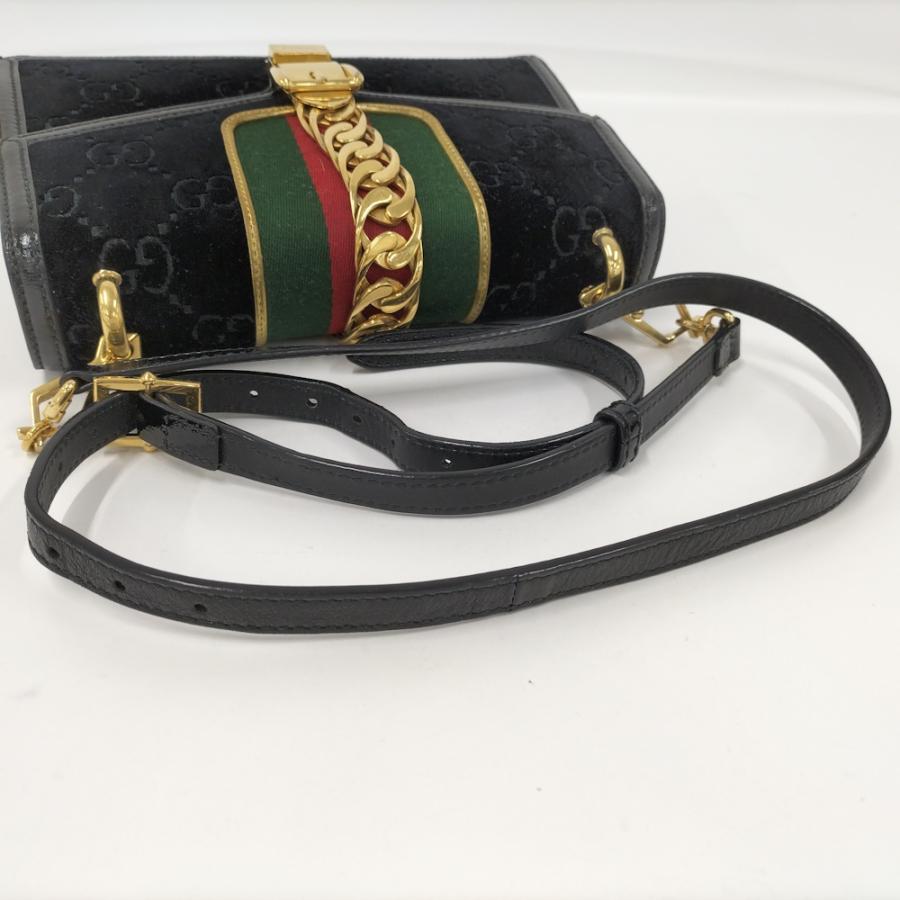 GUCCI（グッチ） ショルダーバッグ シェリーライン スエード ブラック 