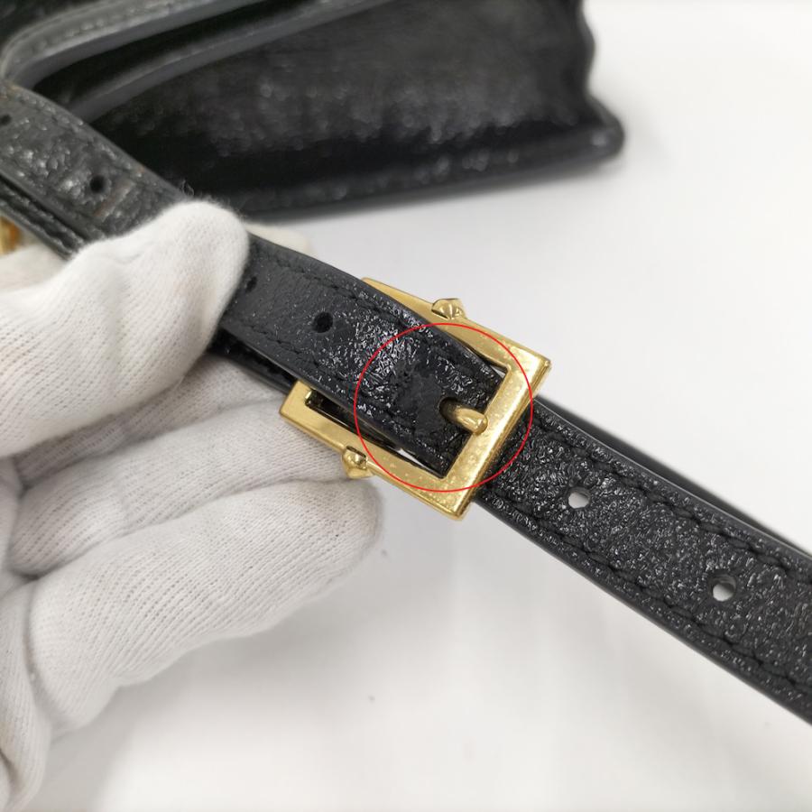 GUCCI（グッチ） ショルダーバッグ シェリーライン スエード ブラック