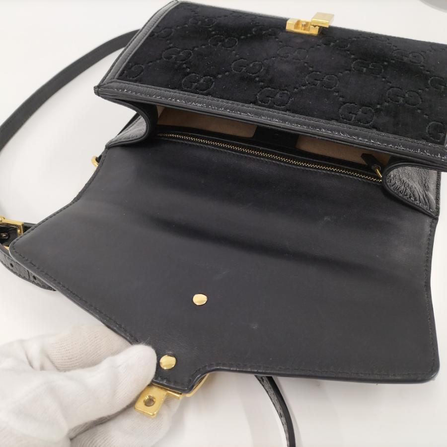 GUCCI（グッチ） ショルダーバッグ シェリーライン スエード ブラック