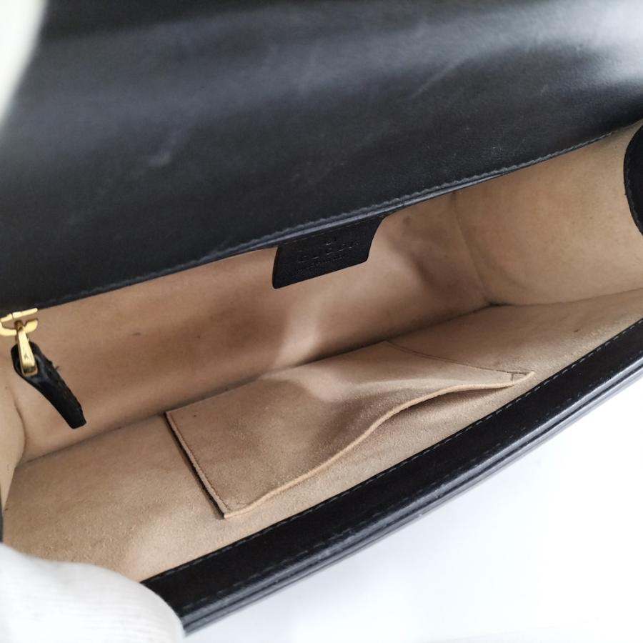 GUCCI（グッチ） ショルダーバッグ シェリーライン スエード ブラック