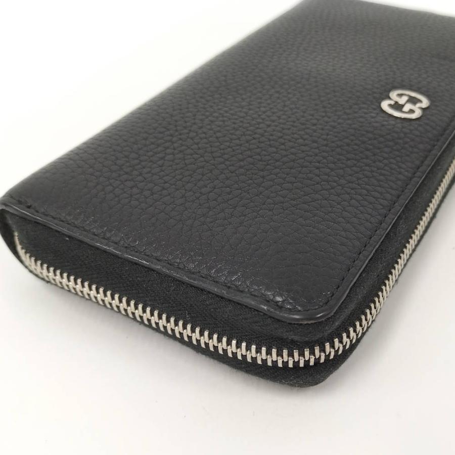 GUCCI（グッチ） 長財布 ラウンドファスナー ブラック レザー 473928