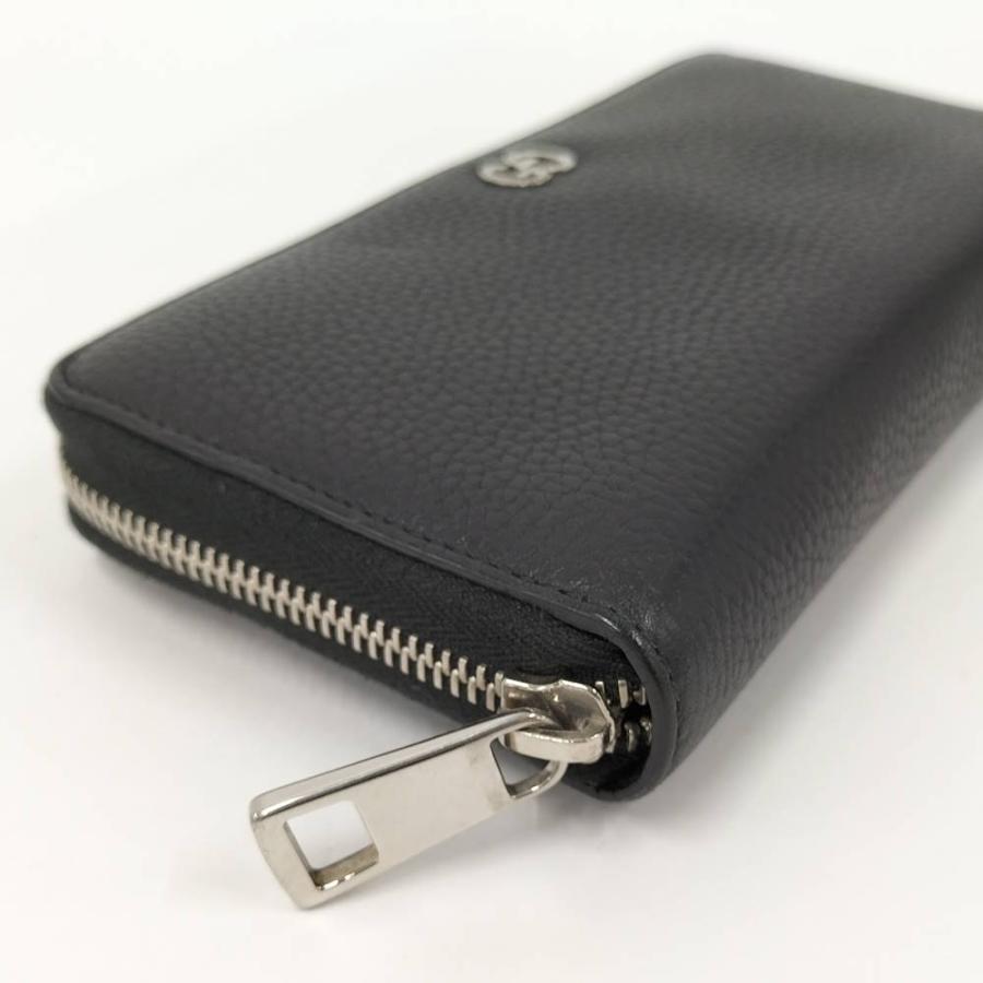 GUCCI（グッチ） 長財布 ラウンドファスナー ブラック レザー 473928
