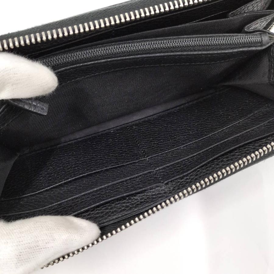 GUCCI（グッチ） 長財布 ラウンドファスナー ブラック レザー 473928