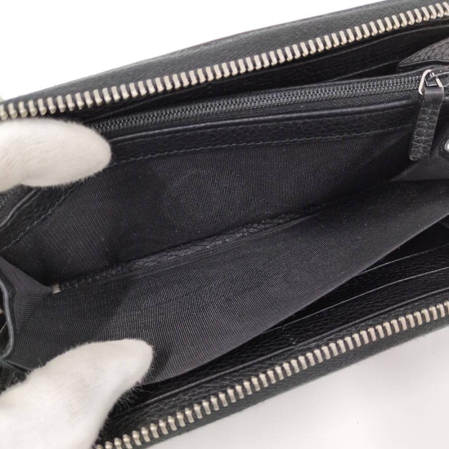 GUCCI（グッチ） 長財布 ラウンドファスナー ブラック レザー 473928 