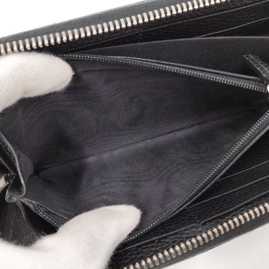GUCCI（グッチ） 長財布 ラウンドファスナー ブラック レザー 473928