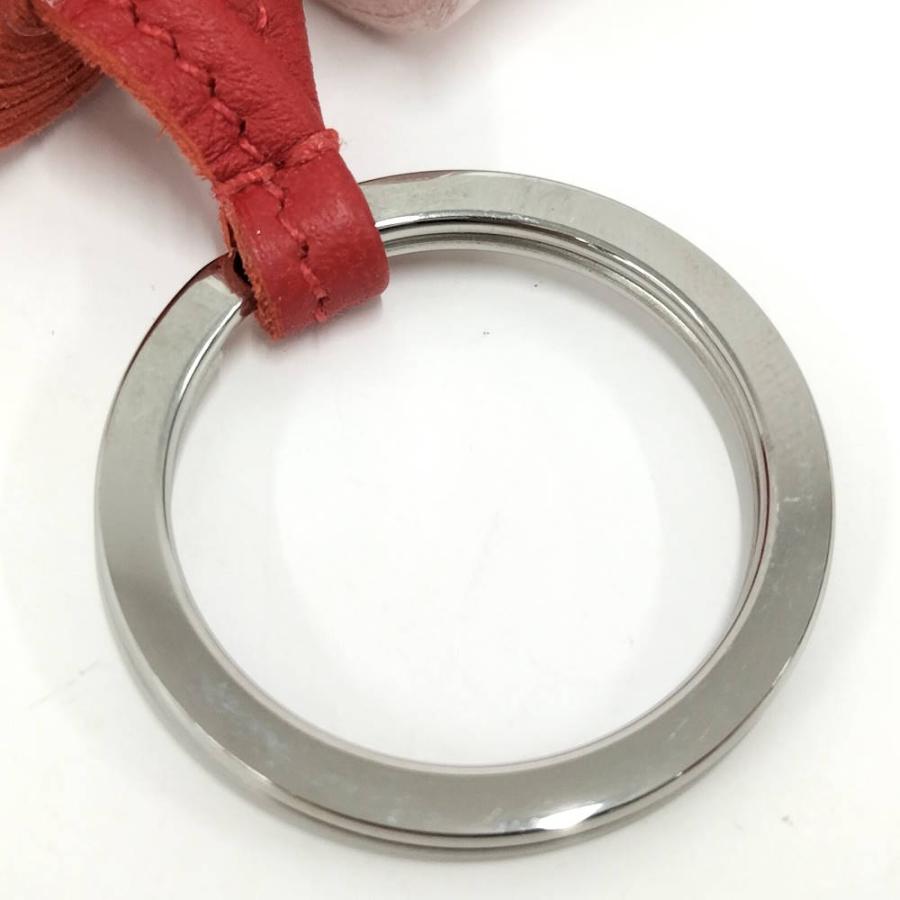 HERMES（エルメス） カルメン ウノドス チャーム レザー レッド×ピンク