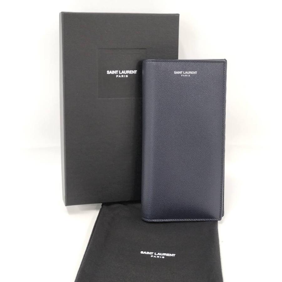 SAINT LAURENT コンチネンタルウォレット 二つ折り長財布 ロゴ レザー