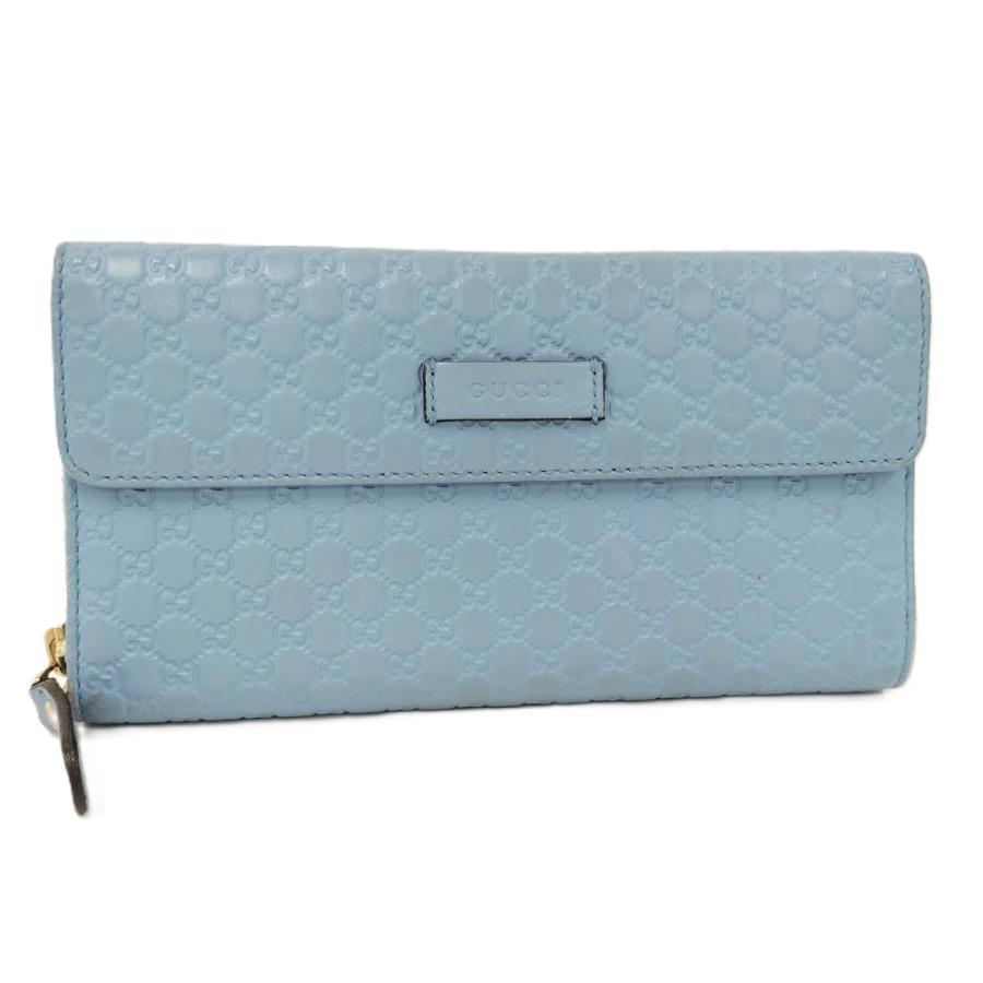 GUCCI（グッチ） 長財布 マイクログッチシマ フラップ レザー ライト