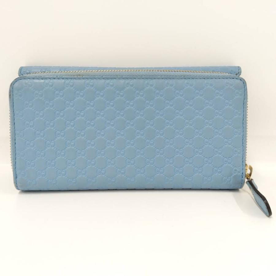 GUCCI（グッチ） 長財布 マイクログッチシマ フラップ レザー ライト
