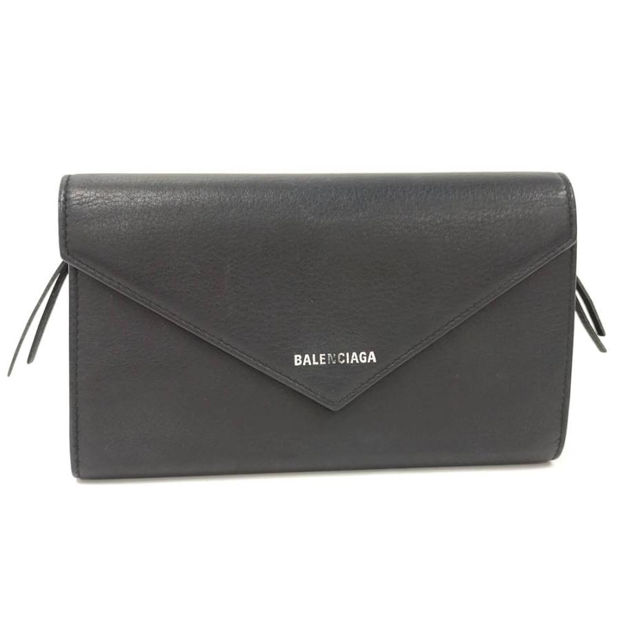 BALENCIAGA（バレンシアガ） ペーパー マニー 長財布 フラップ レザー 