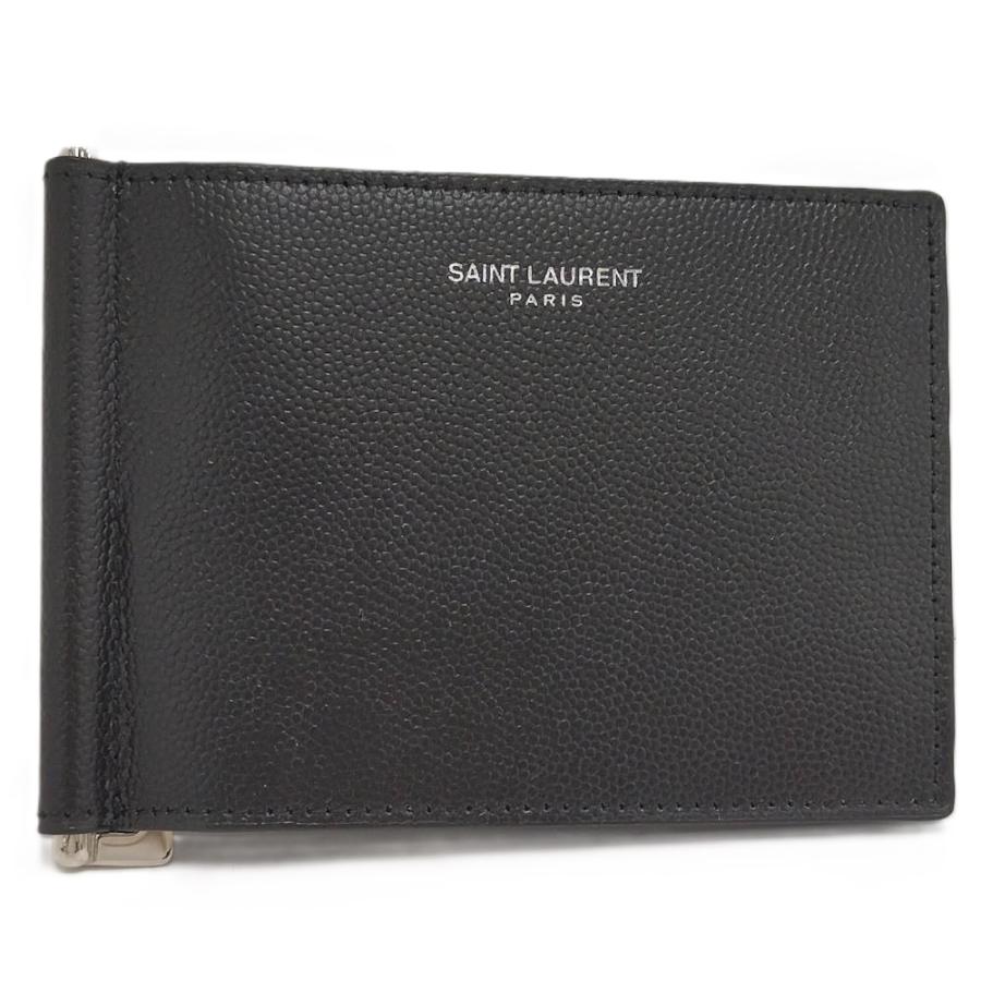 SAINT LAURENT マネークリップ レザー ブラック : JJコレクション
