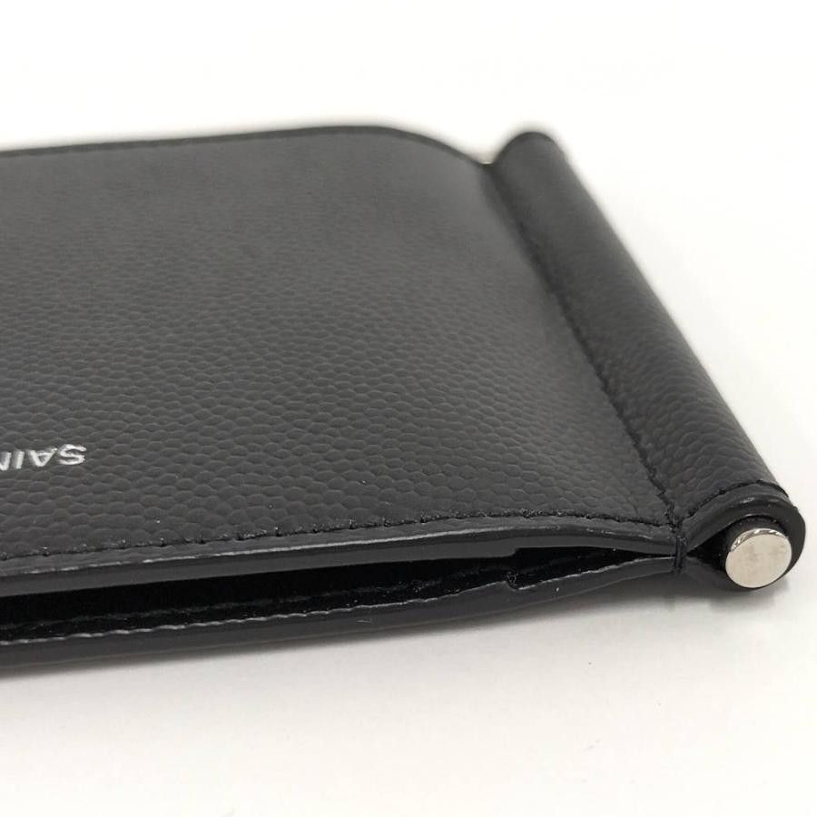 SAINT LAURENT マネークリップ レザー ブラック : JJコレクション