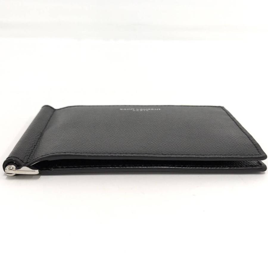 SAINT LAURENT マネークリップ レザー ブラック : JJコレクション