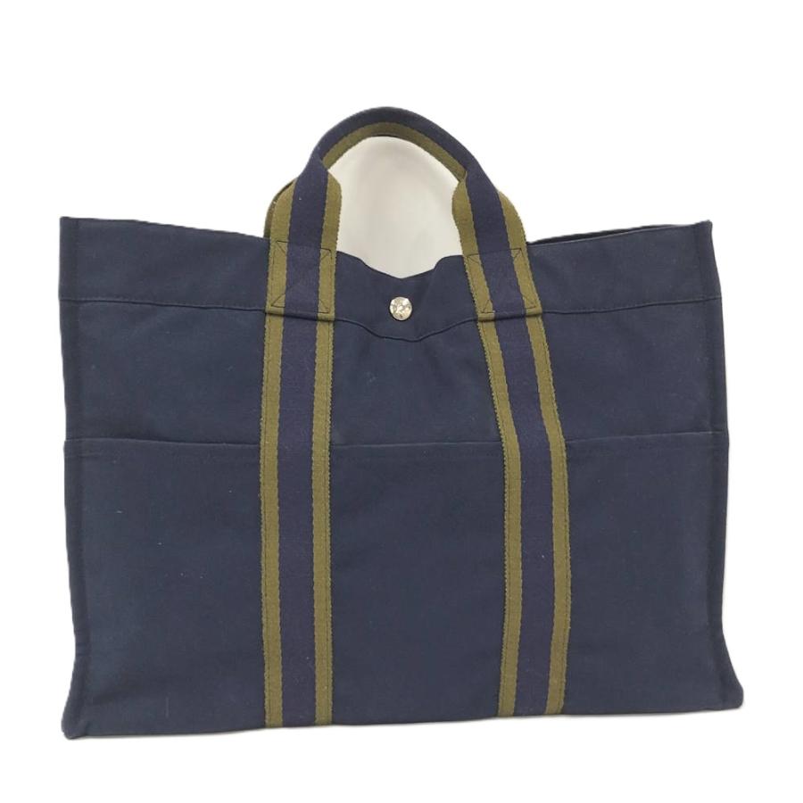 エルメス HERMES 希少カラー！フールトゥ　PM　ハンドバッグ　ネイビー HERMES（エルメス） フールトゥPM ハンドバッグ キャンバス ネイビー