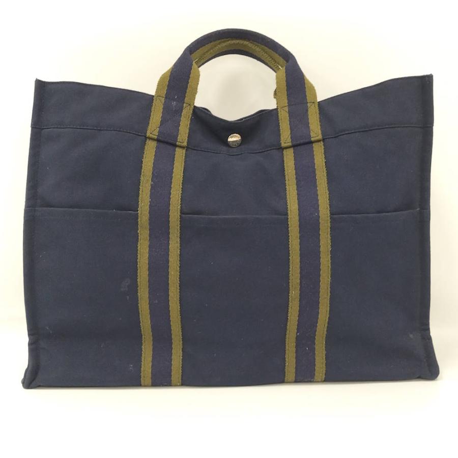 HERMES エルメス フールトゥPM ハンドバッグ ネイビー HERMES（エルメス） フールトゥPM ハンドバッグ キャンバス ネイビー