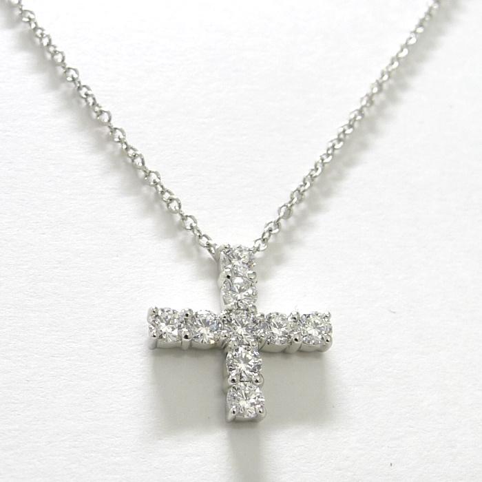 ハリー・ウィンストン（HARRY WINSTON） ミニクロス ネックレス Pt950 