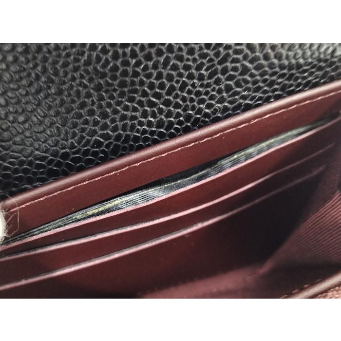 CHANEL 二つ折り財布 キャビアスキン ブラック A50096の画像