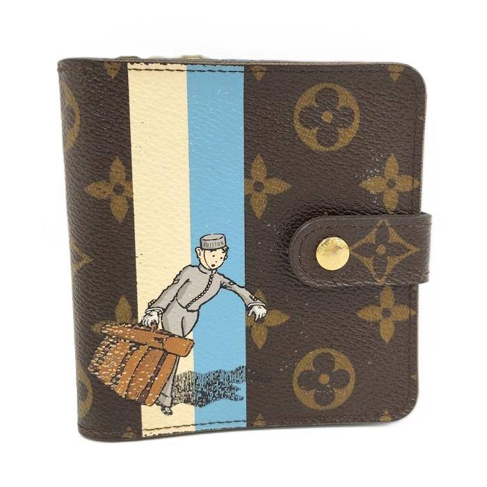 ルイヴィトン コンパクトジップ 折り財布 モノグラム グルーム M60036 LOUIS VUITTON コンパクトジップ モノグラム グルーム