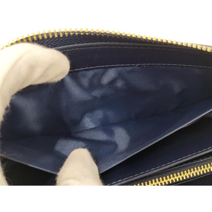 COACH（コーチ） ラウンドファスナー長財布 レザー ネイビー : JJ