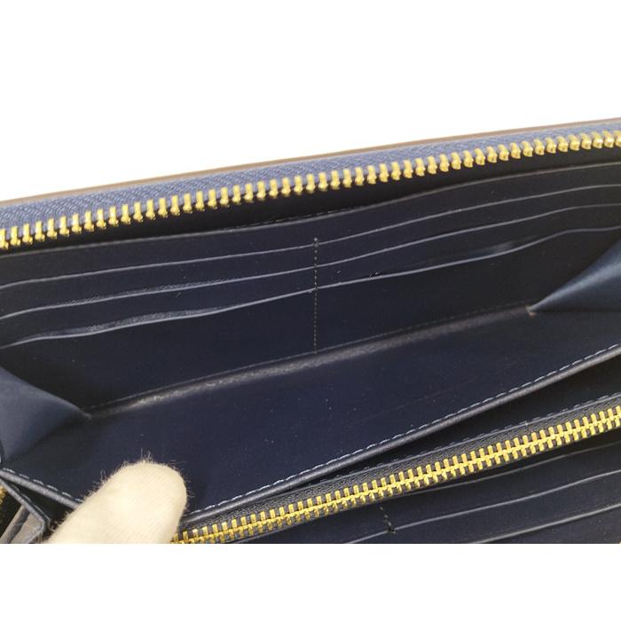 COACH（コーチ） ラウンドファスナー長財布 レザー ネイビー : JJ