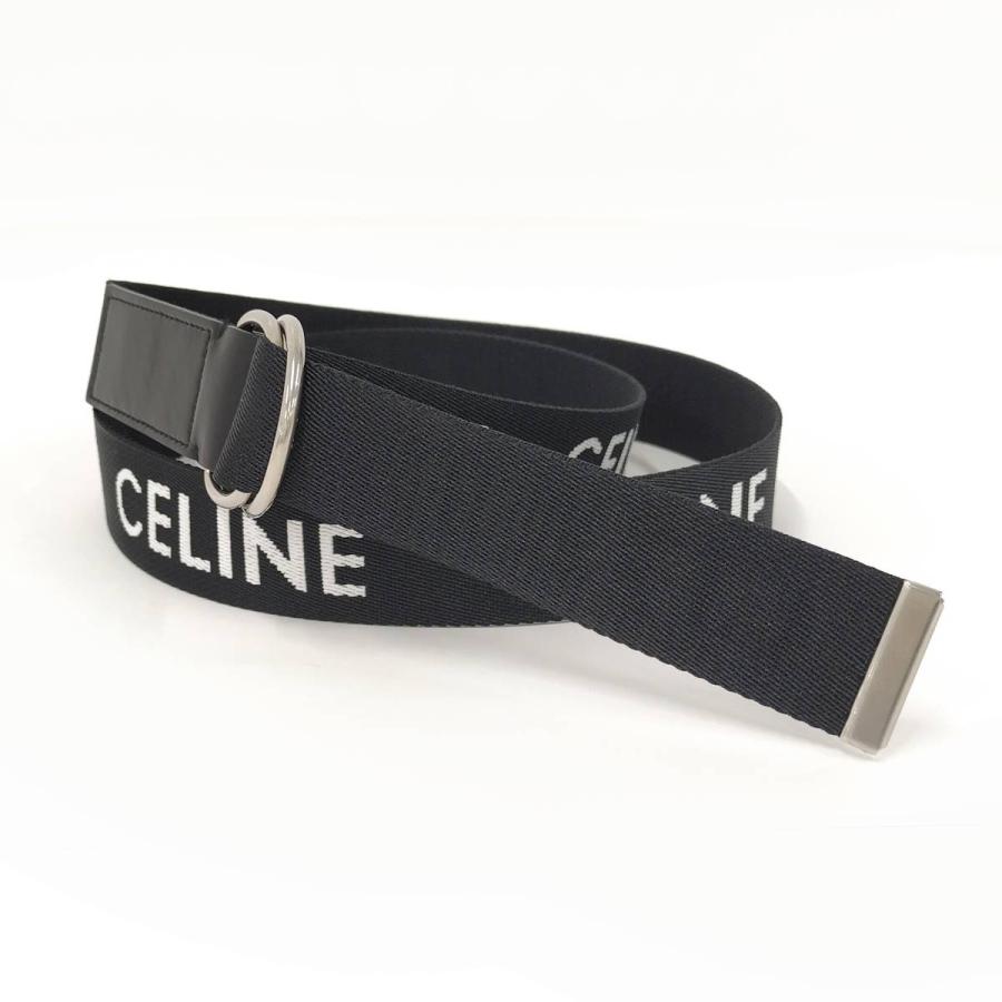 CELINE（セリーヌ） ダブルリング ベルト キャンバス ブラック 30MM